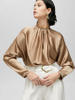 Diseñador Luxury 100% Charmeuse Silk Shirt para mujeres de Garnent Fabricante