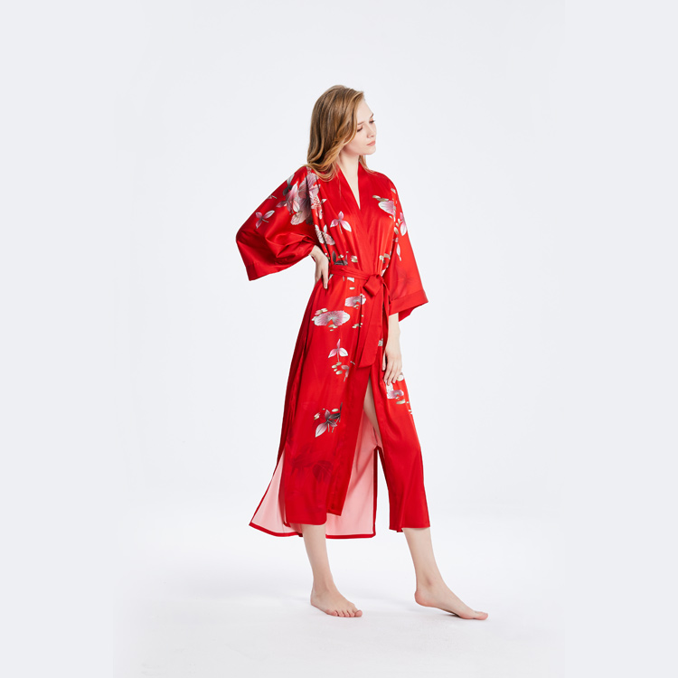 Kimono de seda chino para mujer