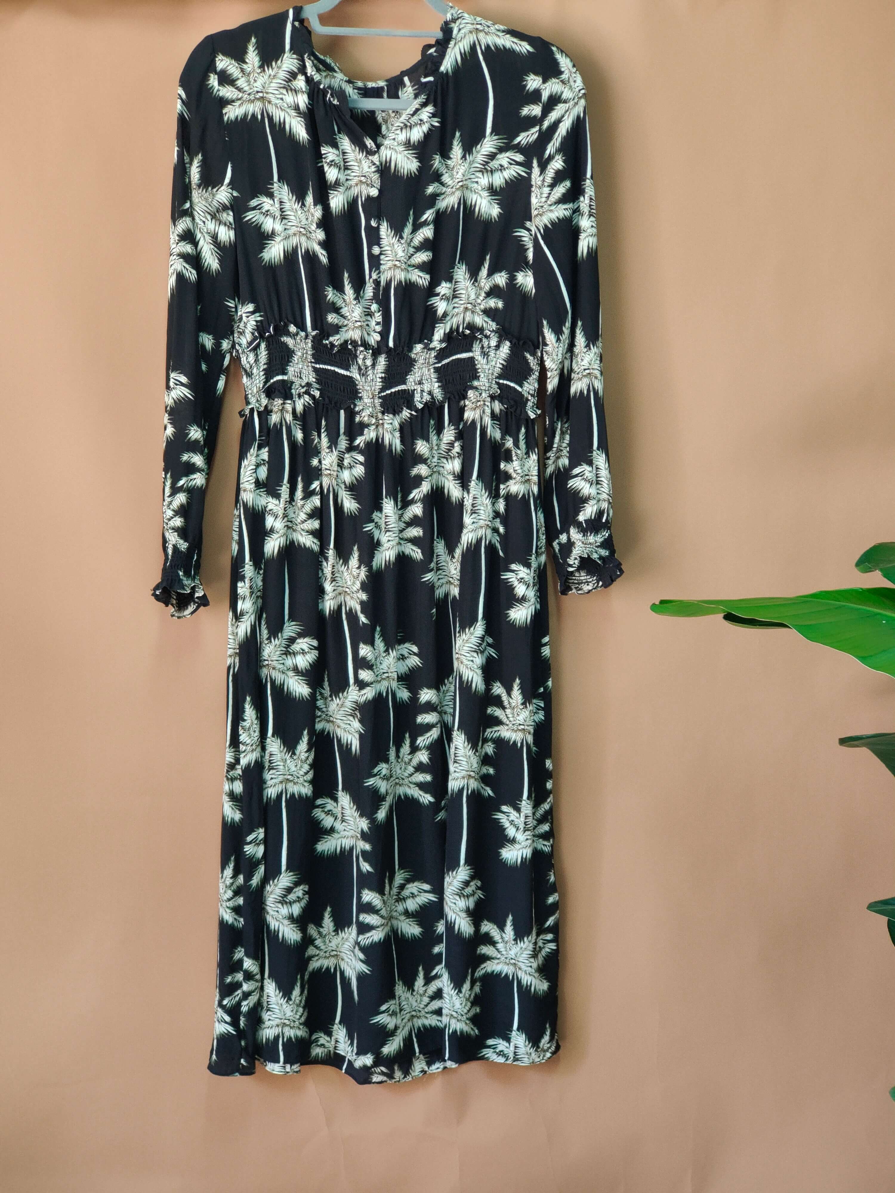 Vestido de seda floral de lujo personalizado de talla grande con manga larga a granel
