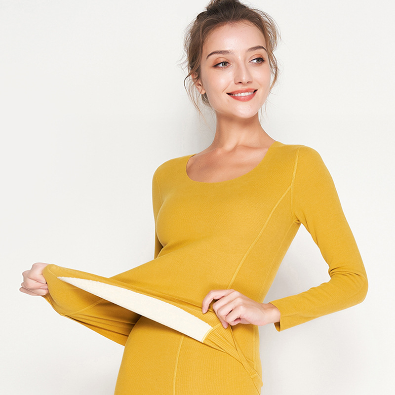 Ropa interior térmica para mujer de manga larga al por mayor, conjunto de capas base personalizadas