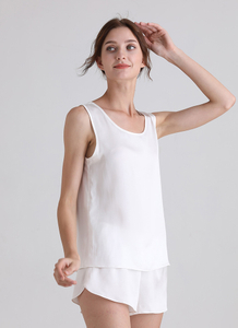 Conjuntos personalizados de camisetas sin mangas Cami blancas de talla grande a granel