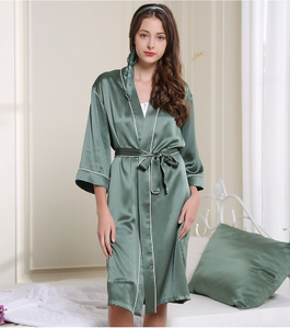 Best Ladies Green Short Style Silk Kimono Robe Tallas grandes a granel